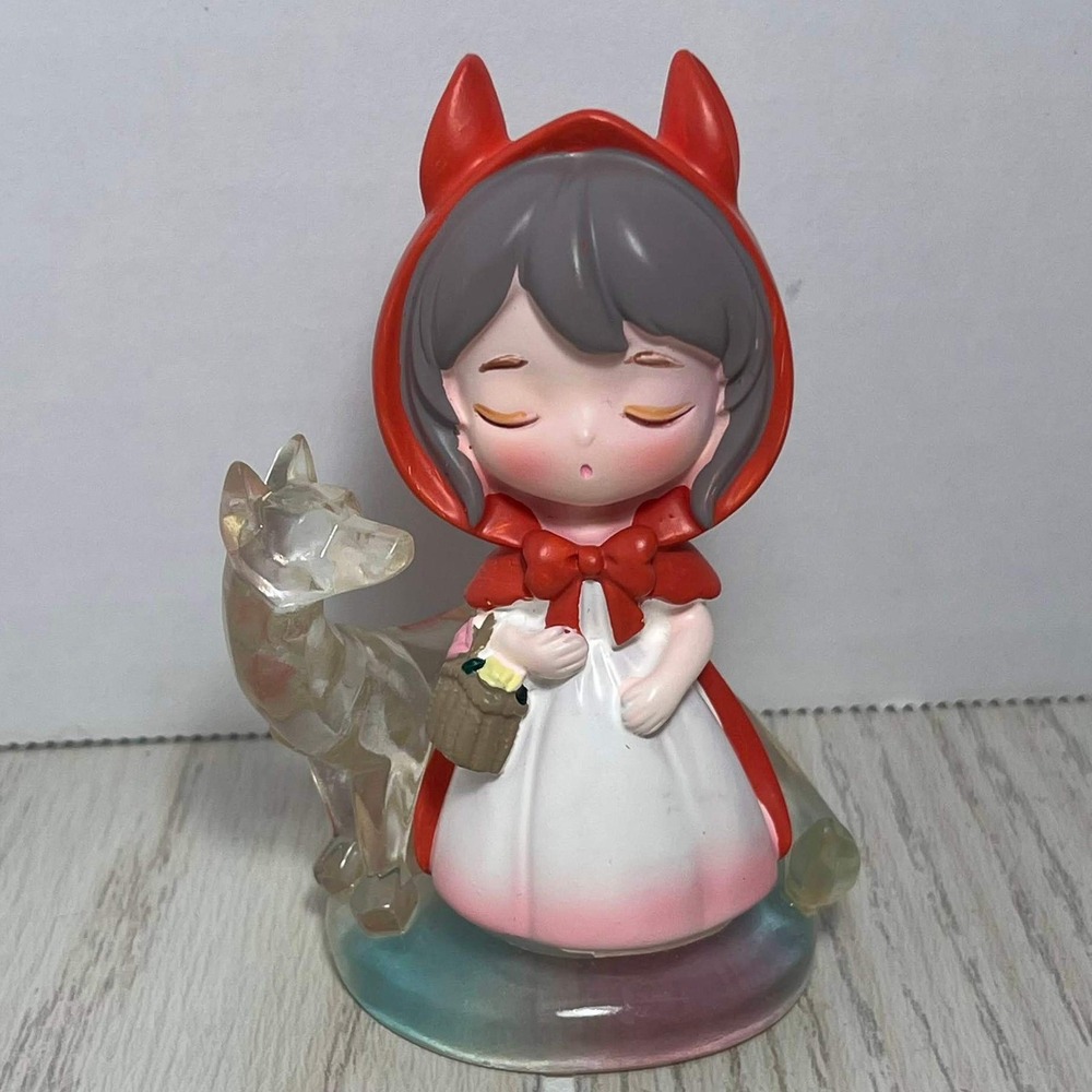 Little Red Riding Hood Figurine Figure Fairy Tale Wolf Girl Fox Ears Sleeping